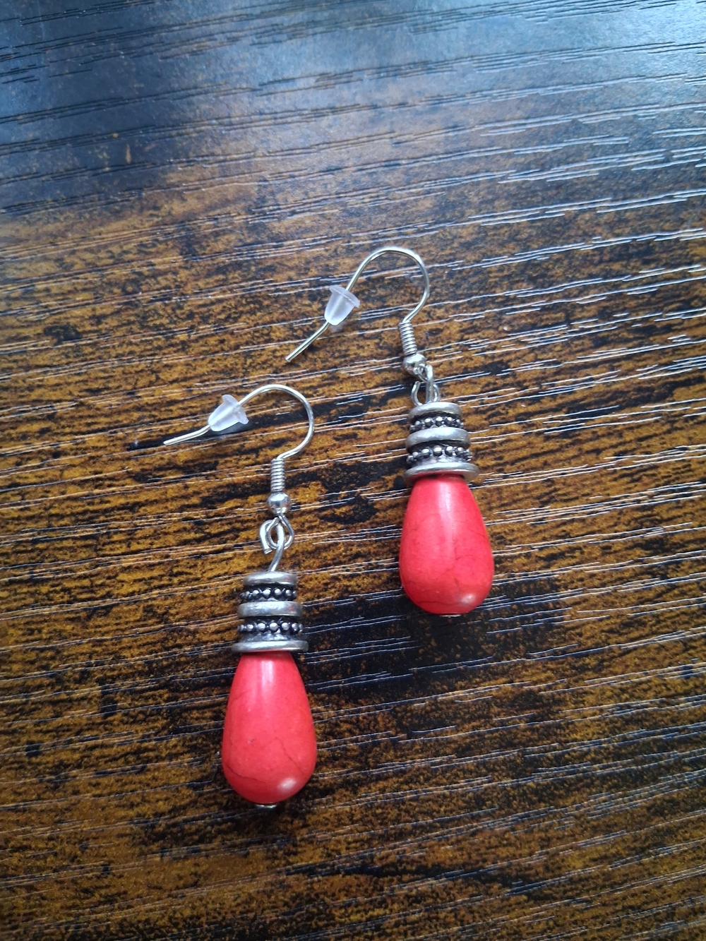 Red Teardrop Dangle Earrings - Women Jewelry